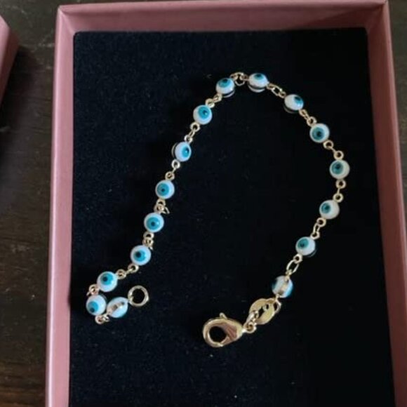 Neiman Marcus 18K Gold Plated Multicolored Evil Eye Bracelet for Women - Picture 2 of 3